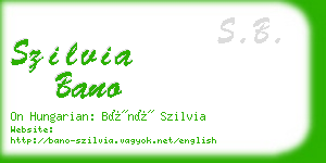 szilvia bano business card